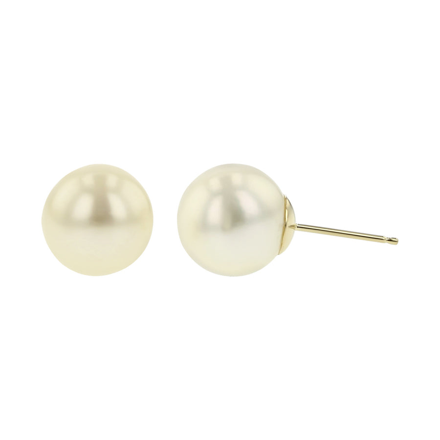 14K Yellow Gold Freshwater Pearl Stud Earrings