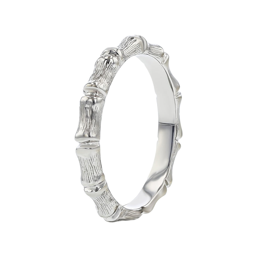 Hidalgo 18K White Gold Bamboo Stackable Band