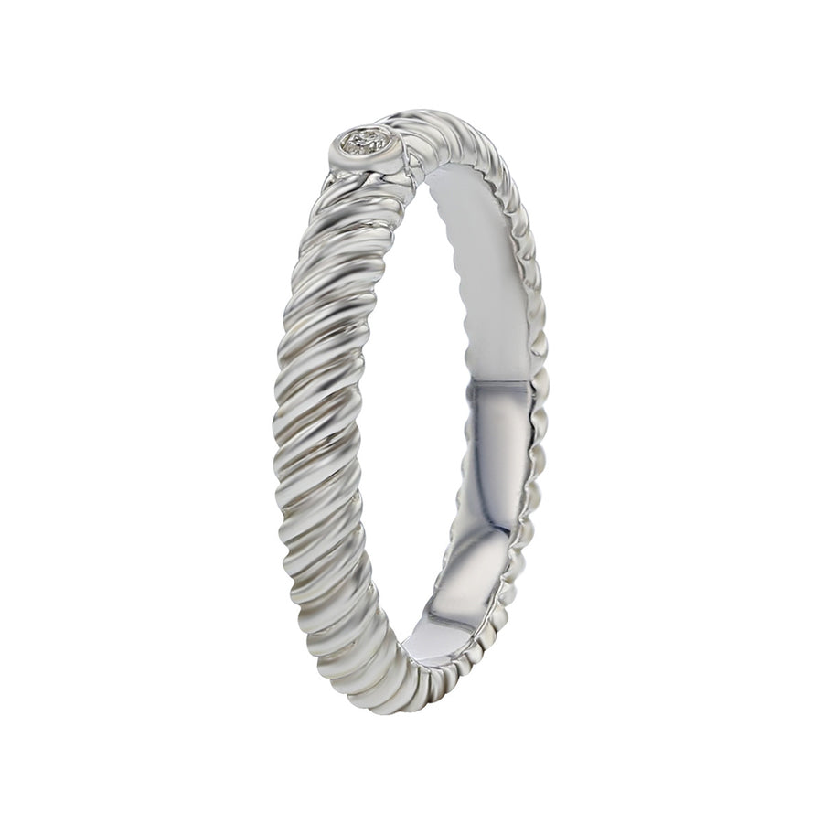 Hidalgo 18K White Gold Stackable Band with Diamond