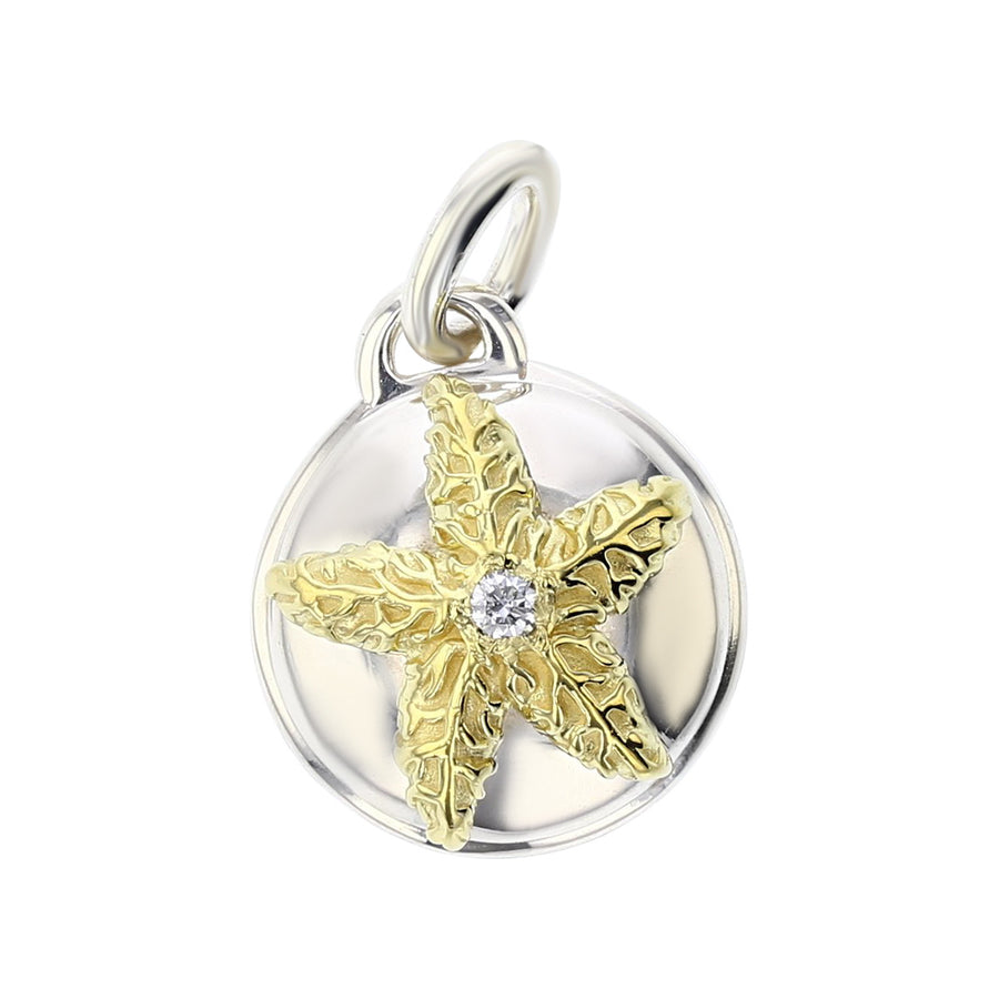 Slane 18K Yellow Gold and Sterling Silver Starfish Pendant