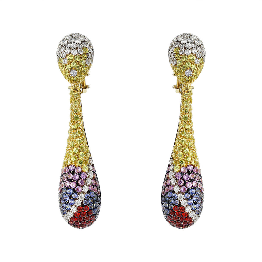 Valente Milano Multi-Color Sapphire and Diamond Earrings