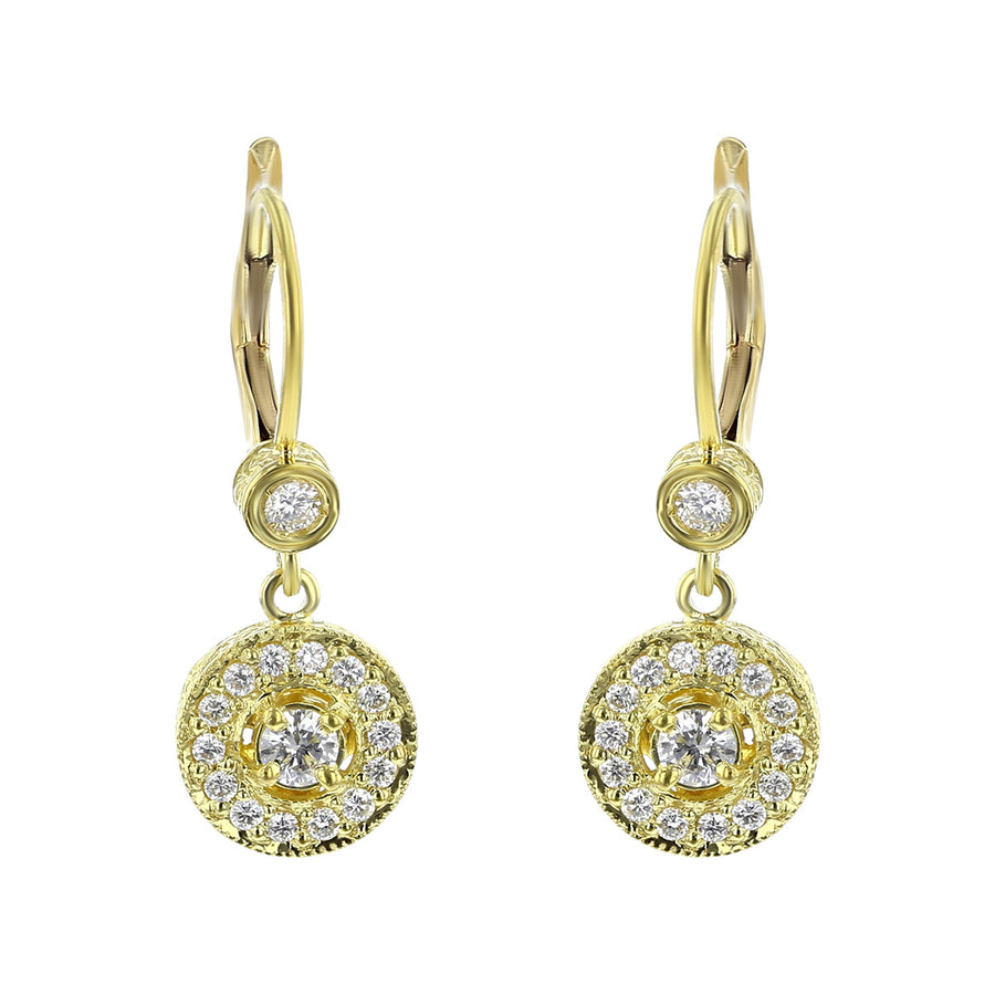 Penny Preville Classic Round Earrings in 18K Yellow Gold