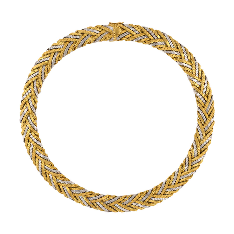 Buccellati Gold Fiammato Herringbone Necklace