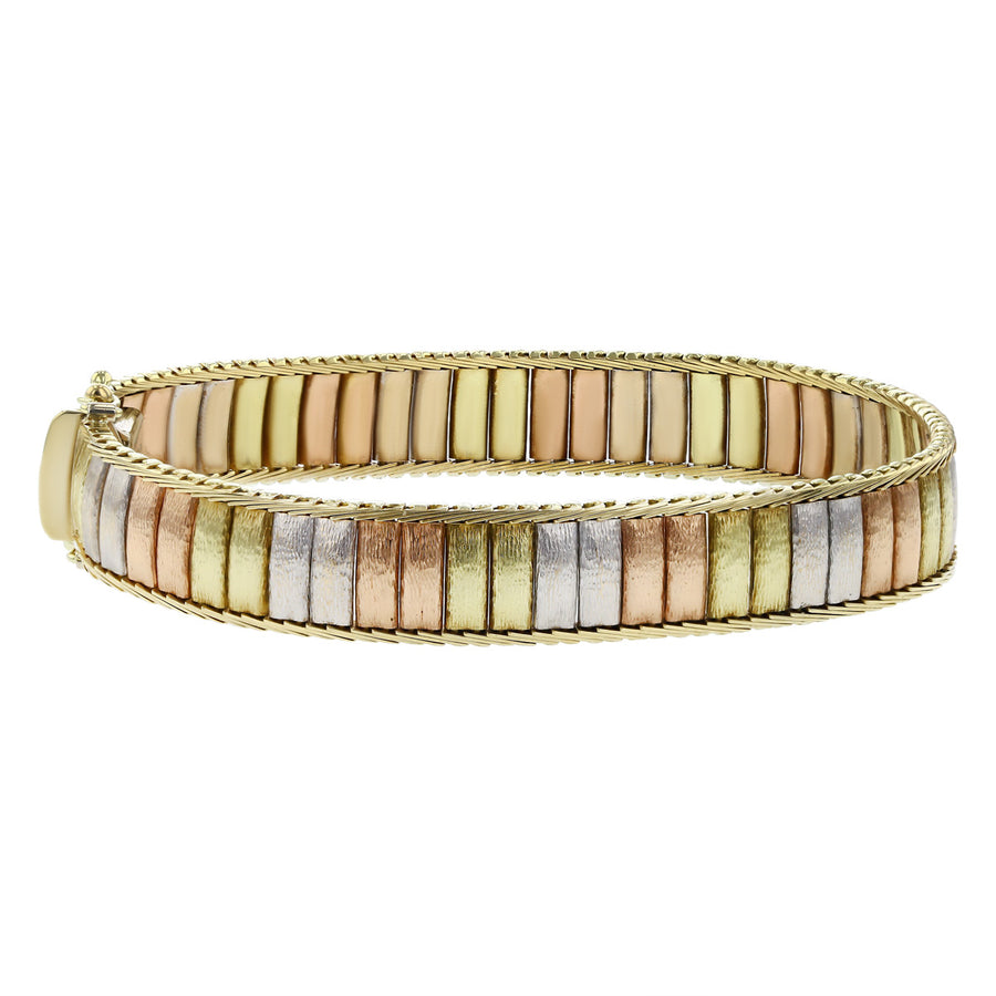 14K Tri-Color Gold Cobra Bracelet