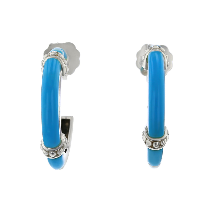 Slane Sterling Silver Turquoise Hoop Earrings