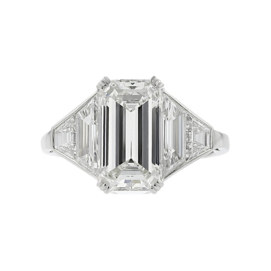 Platinum Emerald-cut Diamond Engagement Ring