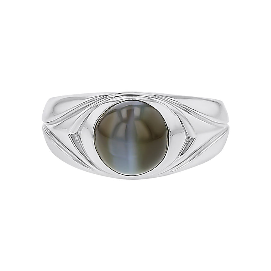 Tiffany Art Deco Platinum Cabochon Cat's Eye Ring