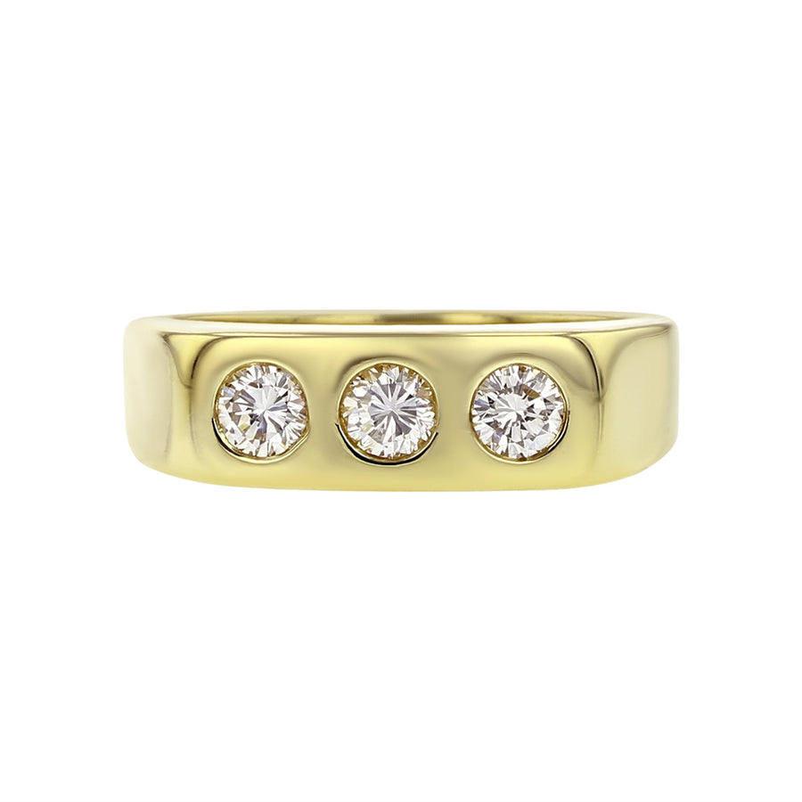 14K Yellow Gold Bezel-set Diamond Band Ring