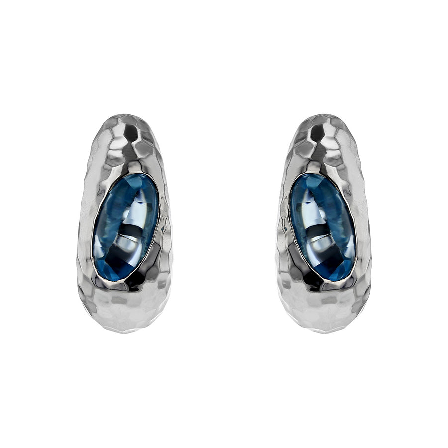 Roberto Coin Sterling Silver Topaz Hoop Earrings