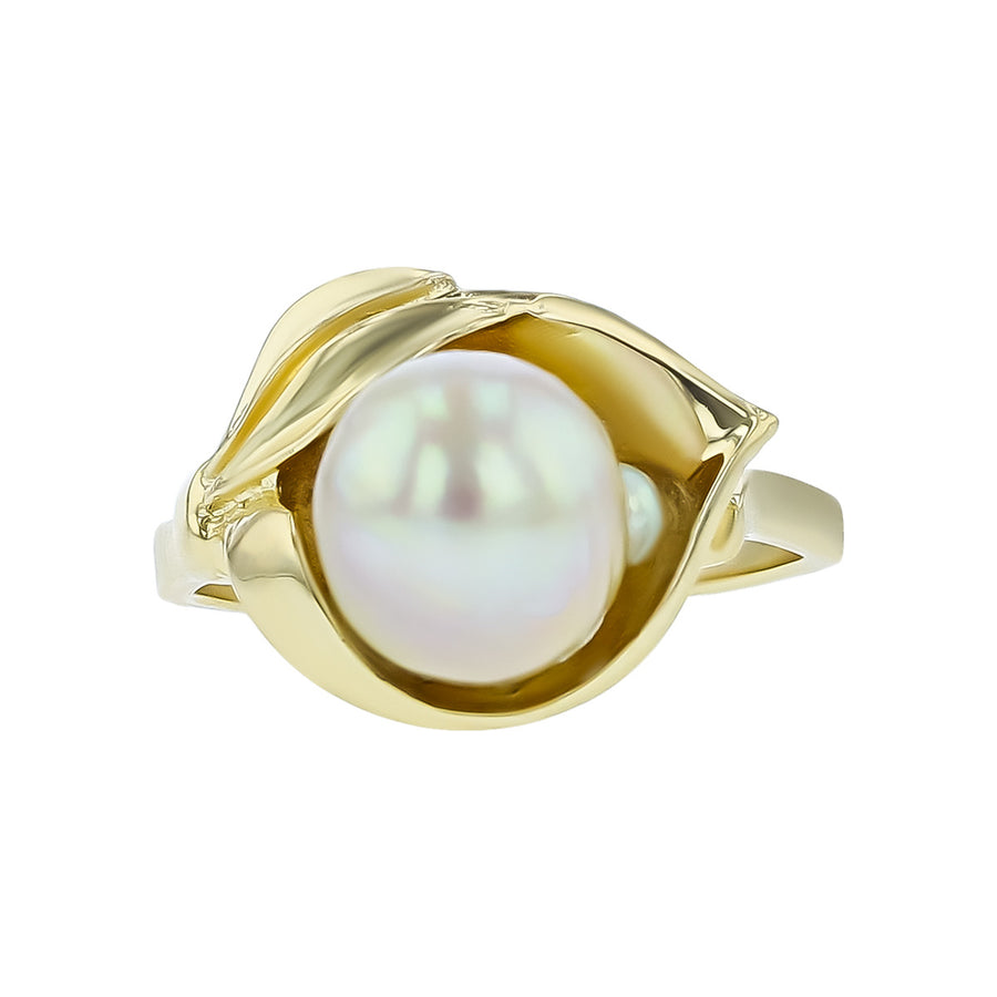 14K Yellow Gold Pearl Ring