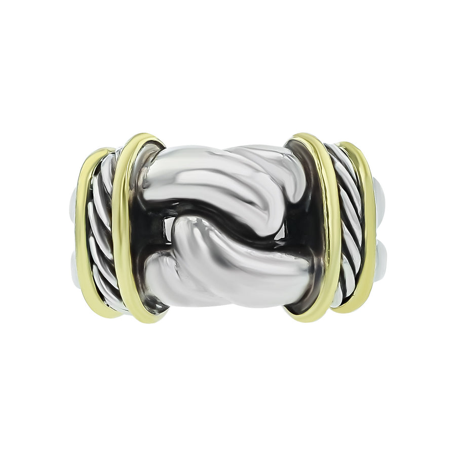 David Yurman Sterling Silver and Gold Love Knot Ring
