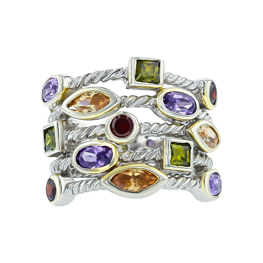 David Yurman Sterling Silver 5 Row Confetti Ring