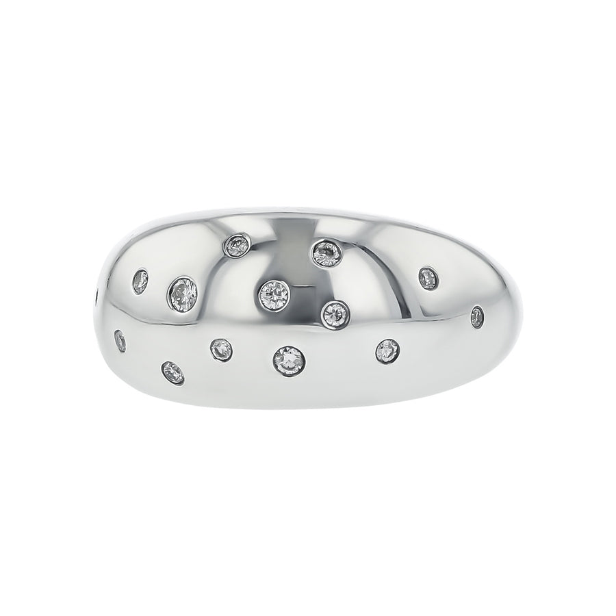 David Yurman Sterling Silver Diamond Metro Dome Ring