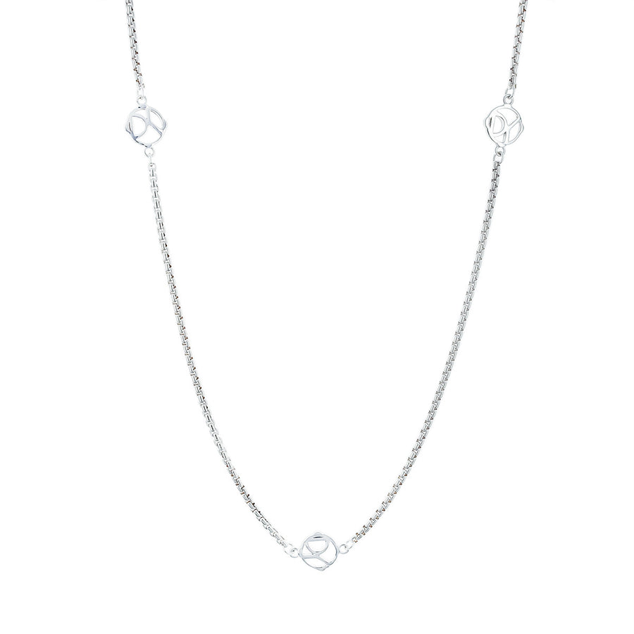David Yurman Sterling Silver Logo Station Necklace