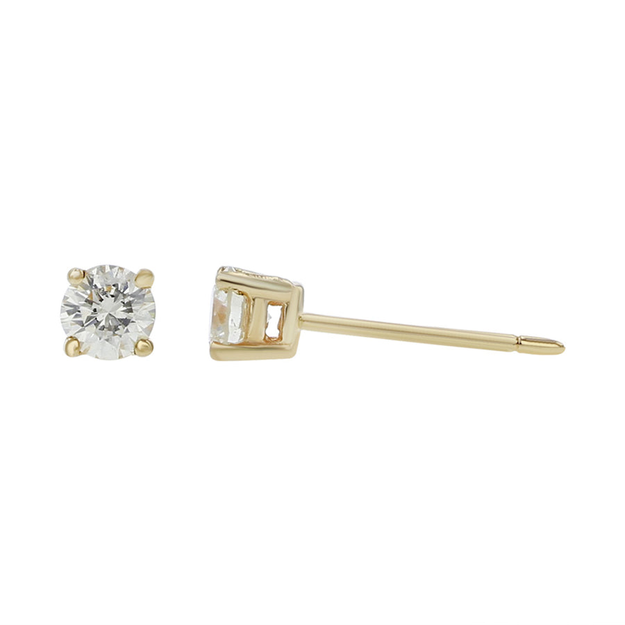 14K Yellow Gold Diamond Stud Earrings