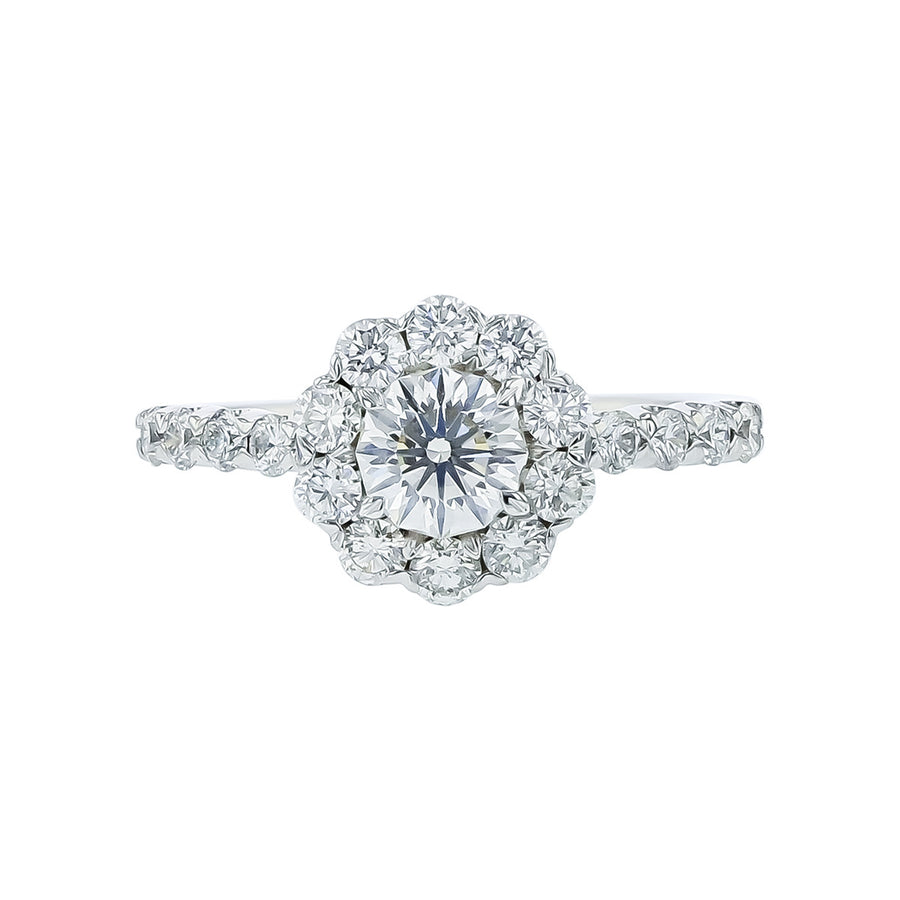 Christopher Designs Round Crisscut Diamond Engagement Ring