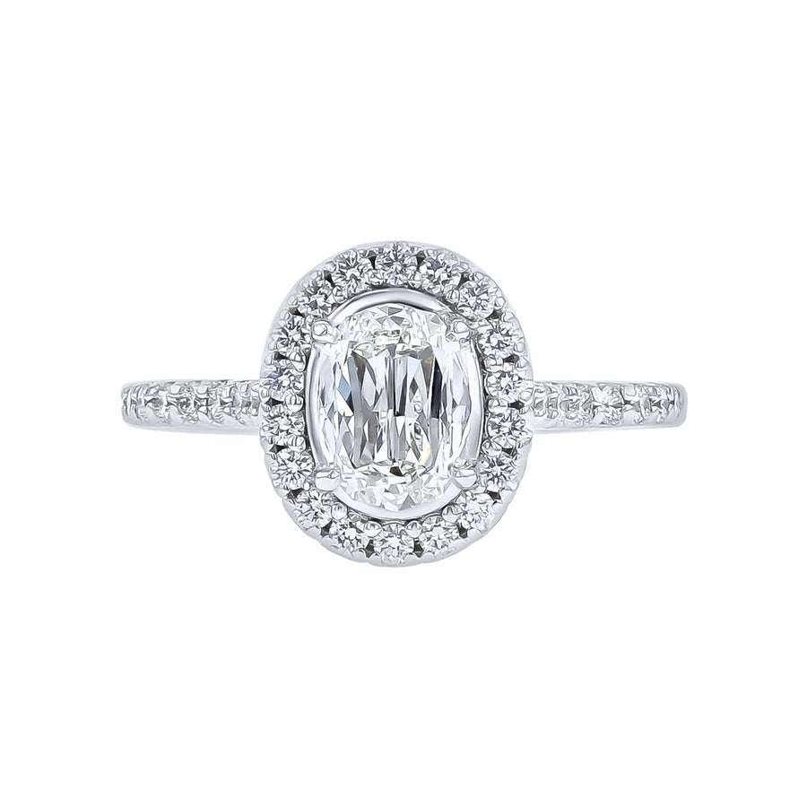 L'Amour Crisscut Diamond Halo Engagement Ring