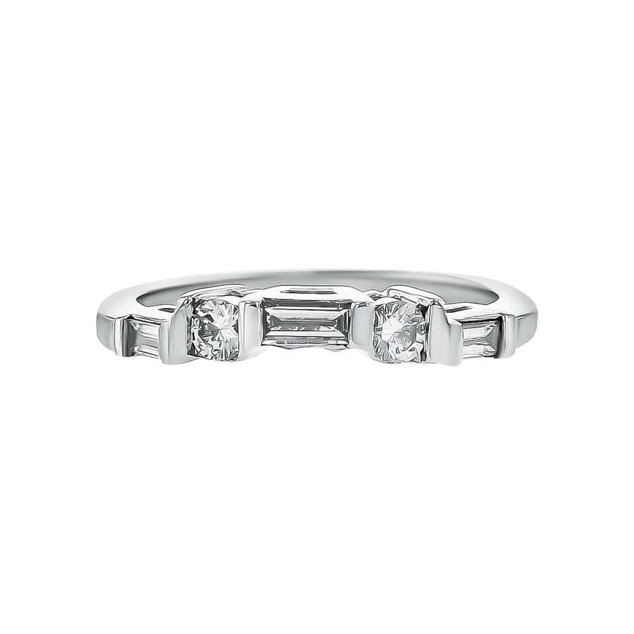 Platinum Diamond Partway Wedding Band