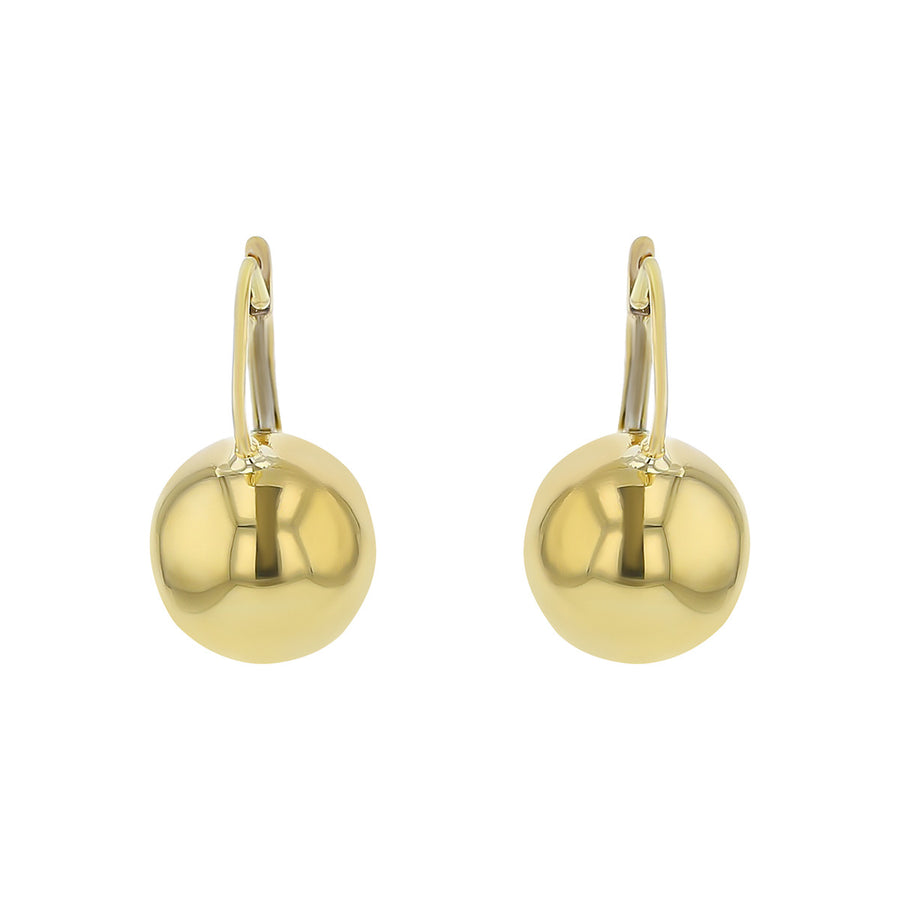 18K Yellow Gold Ball Drop Earrings
