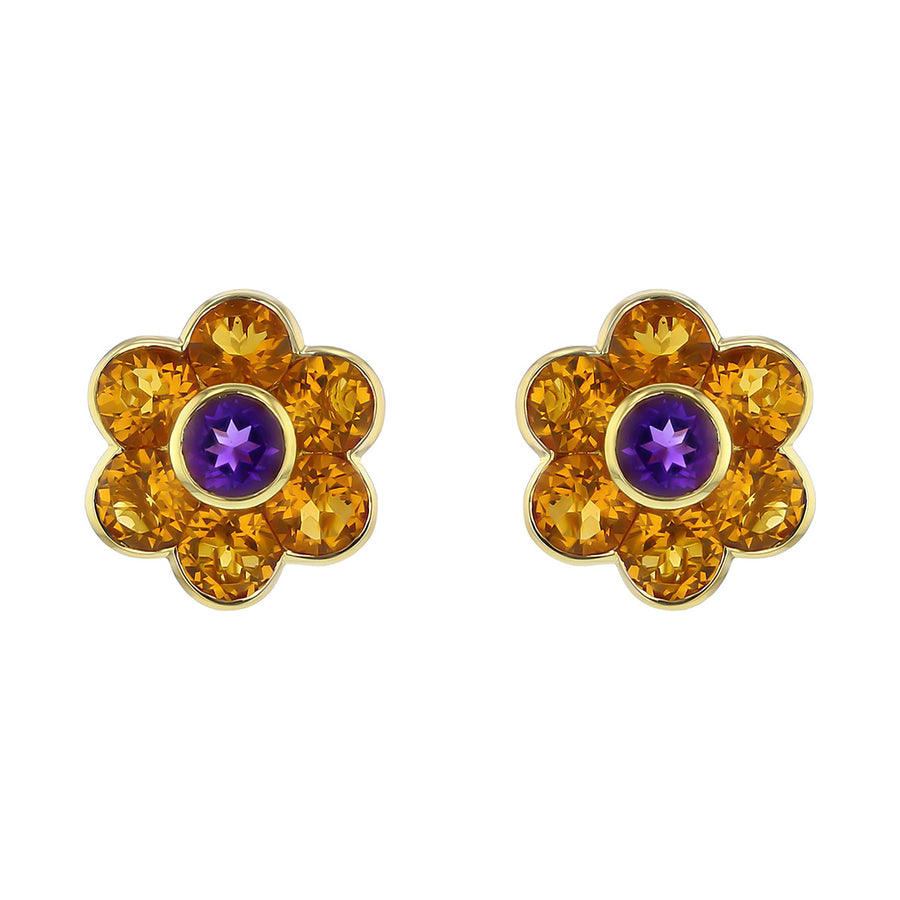 Pasquale Bruni 18K Gold Amethyst and Citrine Earrings
