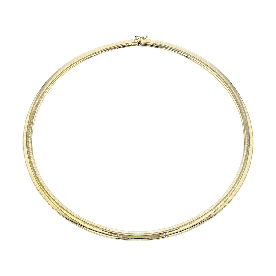 16-Inch 14K Yellow Gold Domed Omega Necklace