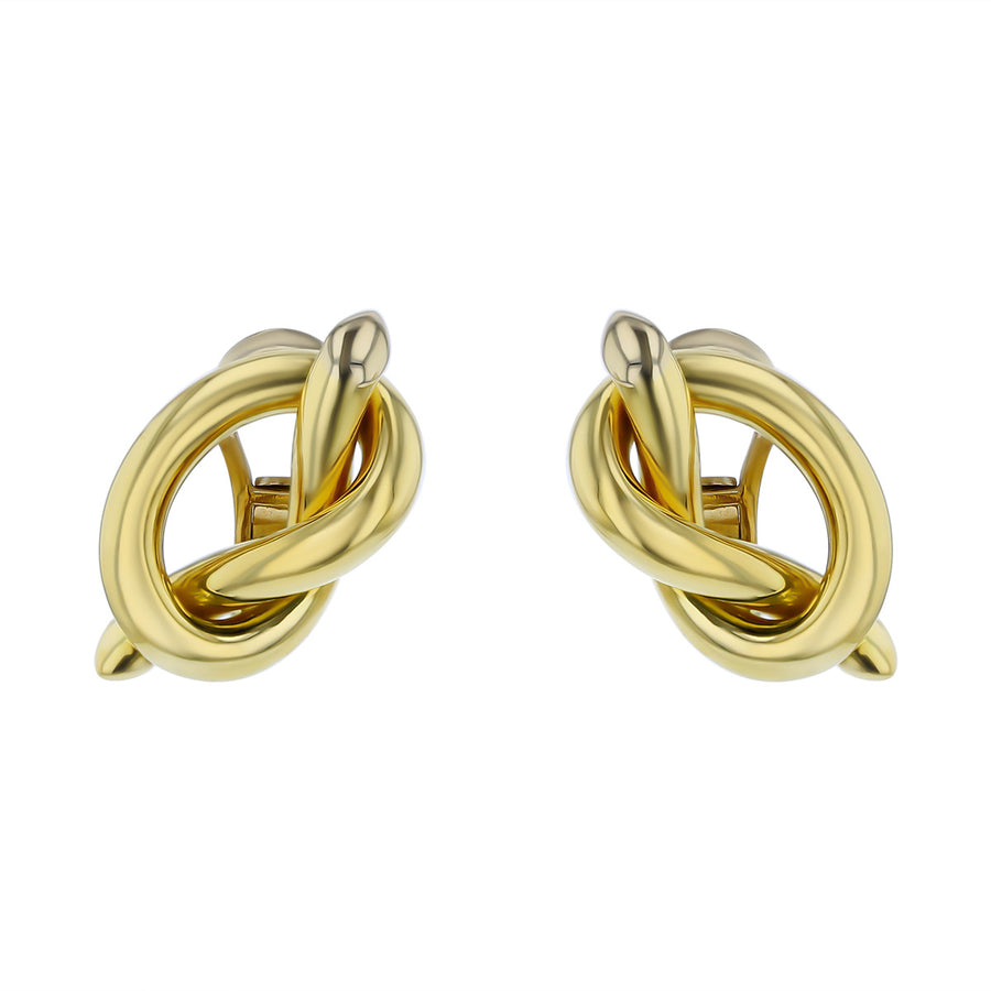 18K Yellow Gold Large Knot Clip-on Earrings