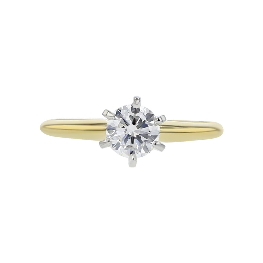 18K Yellow Gold Diamond Solitaire Engagement Ring