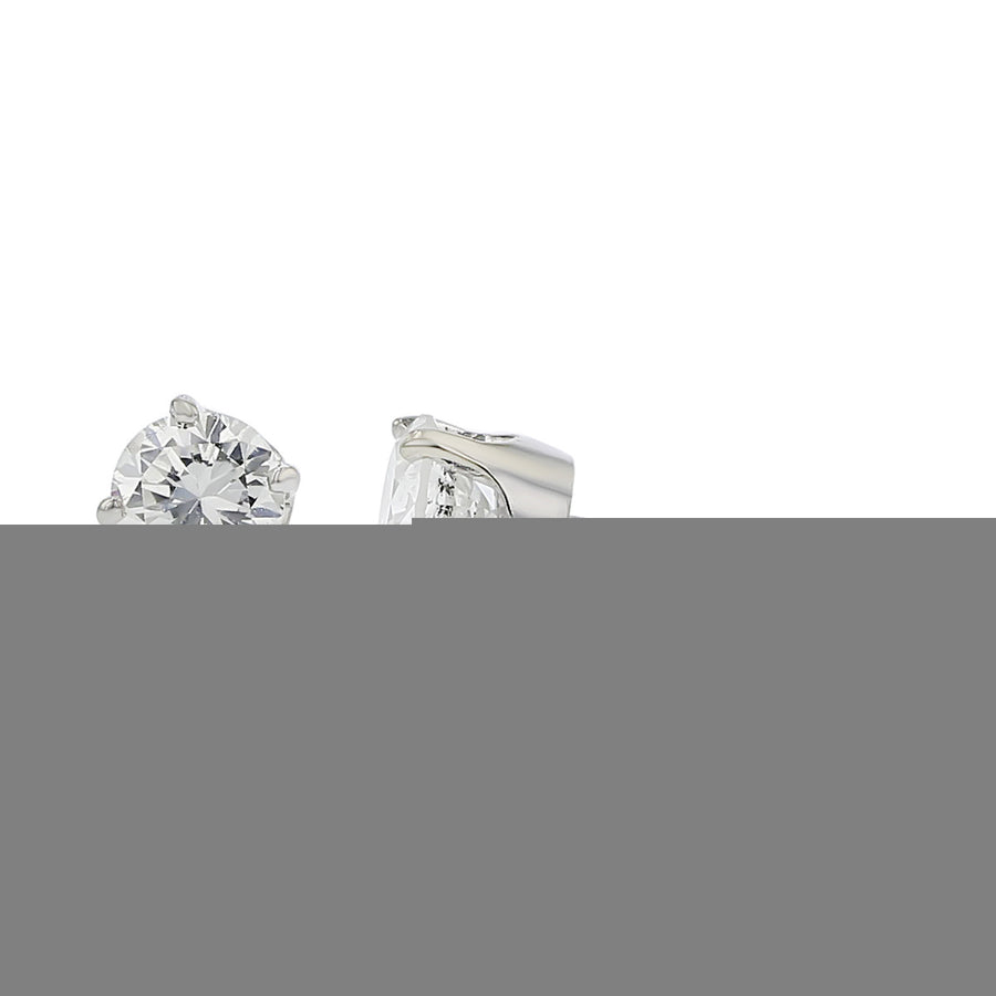 14K White Gold Brilliant Diamond Stud Earrings