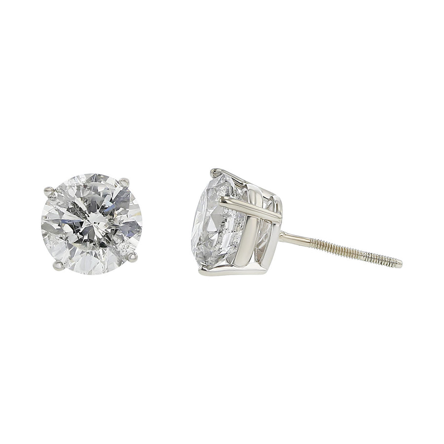 14K White Gold Brilliant Diamond Stud Earrings