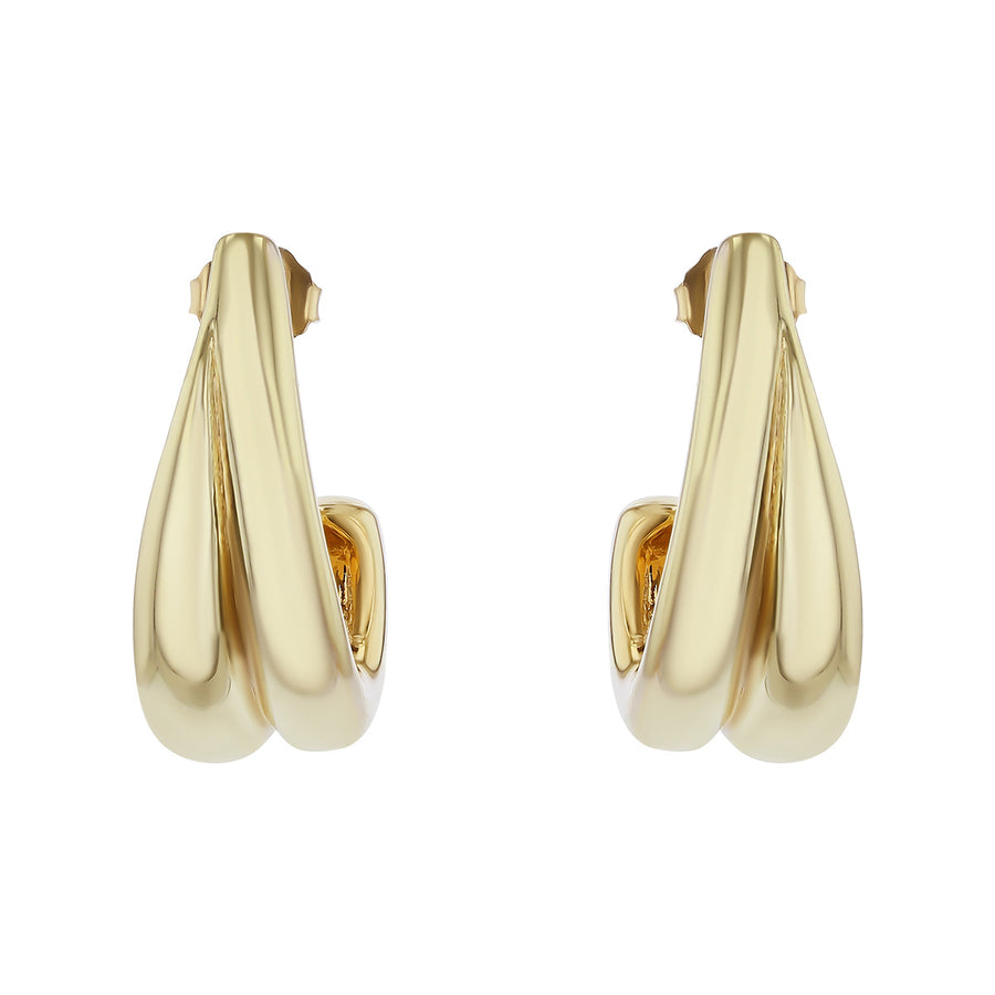 14K Yellow Gold J Hoop Earrings