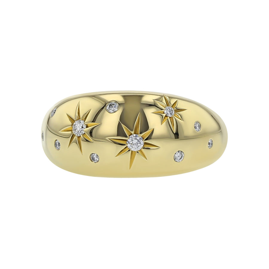 David Yurman Pure Form 18K Gold Diamond Star Ring
