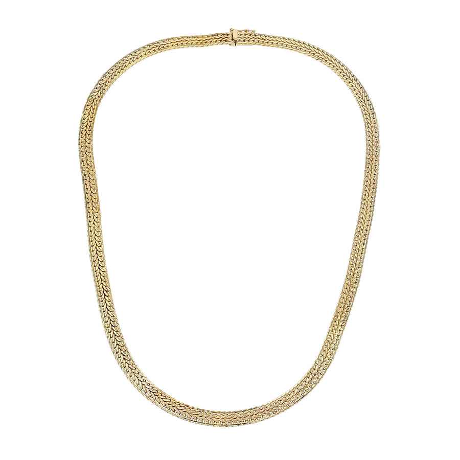 16-Inch 14K Yellow Gold Brick Mesh Necklace