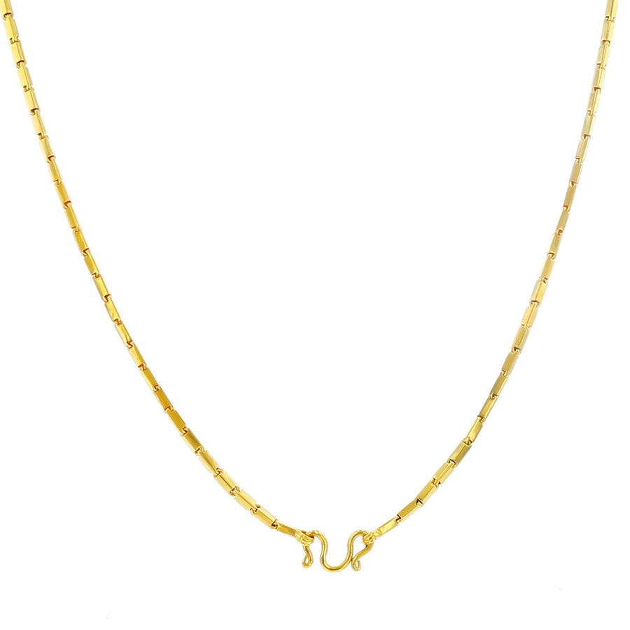 18-Inch 22K Yellow Gold Box Link Necklace