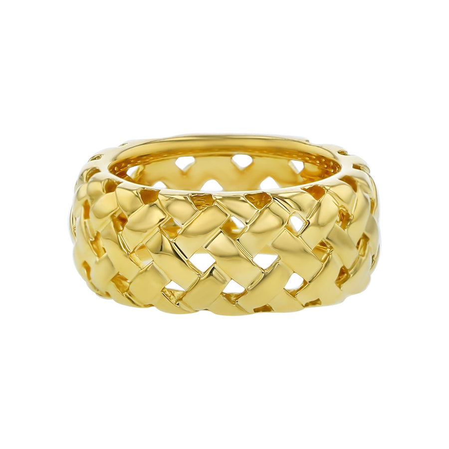 Tiffany 18K Yellow Gold Vannerie Basket Weave Band Ring