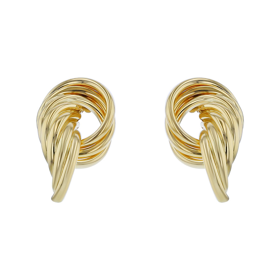14K Yellow Gold Tubular Sweepback Earrings