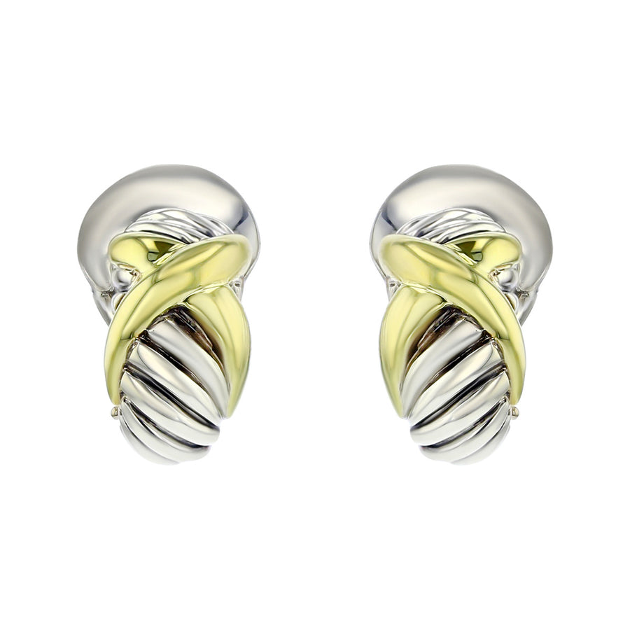 David Yurman Cable X Crossover Hoop Earrings