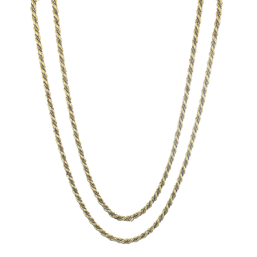 41-Inch Twisted Rope and Box Chain Necklace