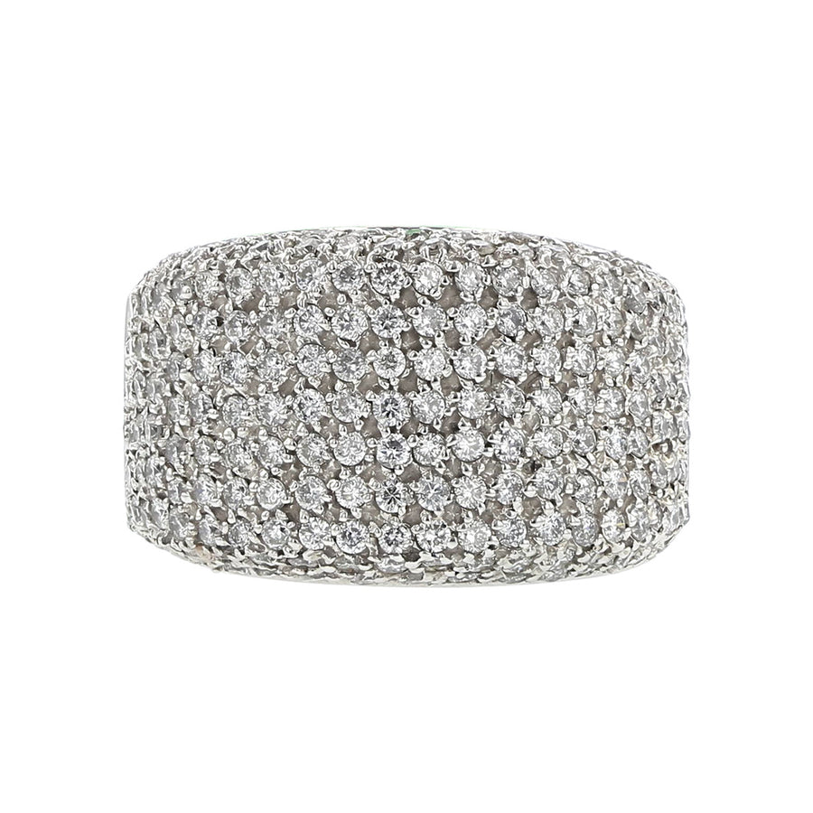 14K White Gold Pave Diamond Ring