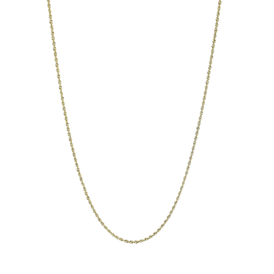 18-Inch 14K Yellow Gold Diamond-Cut Rope Chain
