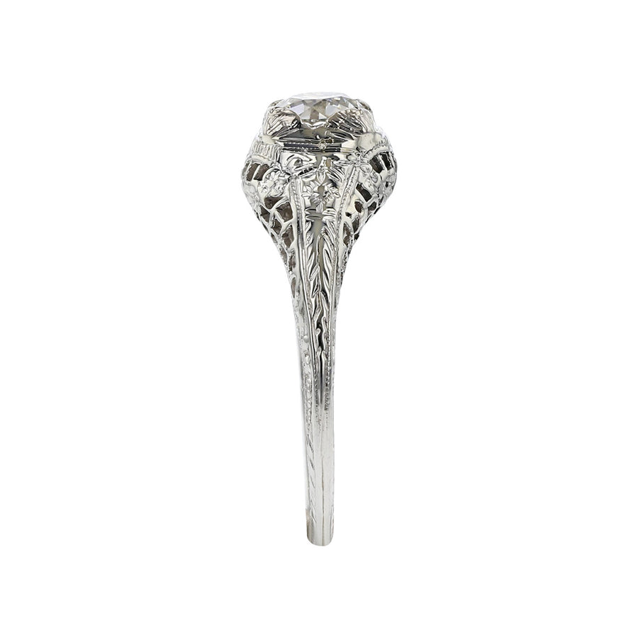 18K White Gold Brilliant Diamond Engagement Ring