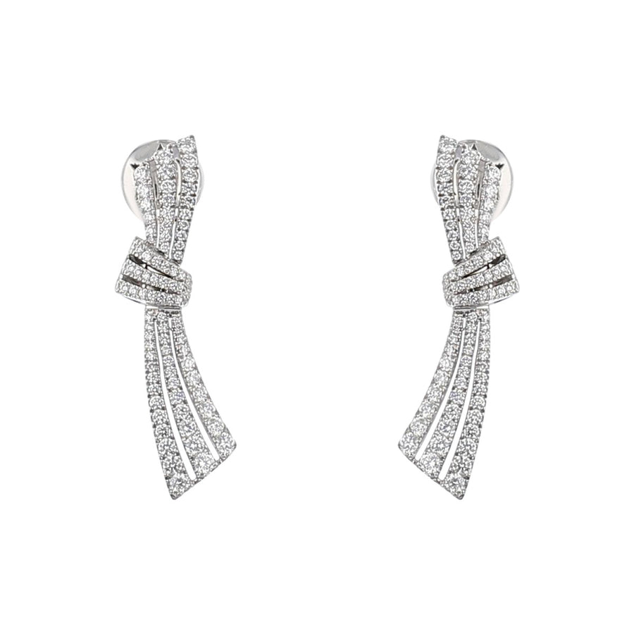 Palmiero 18K White Gold Diamond Drop Earrings