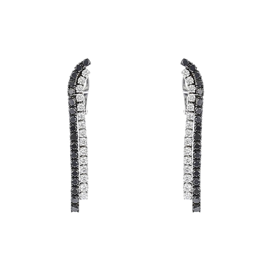 Salavetti Black and White Diamond Drop Earrings