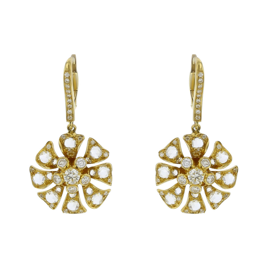 Maria Canale Diamond Floral Drop Earrings