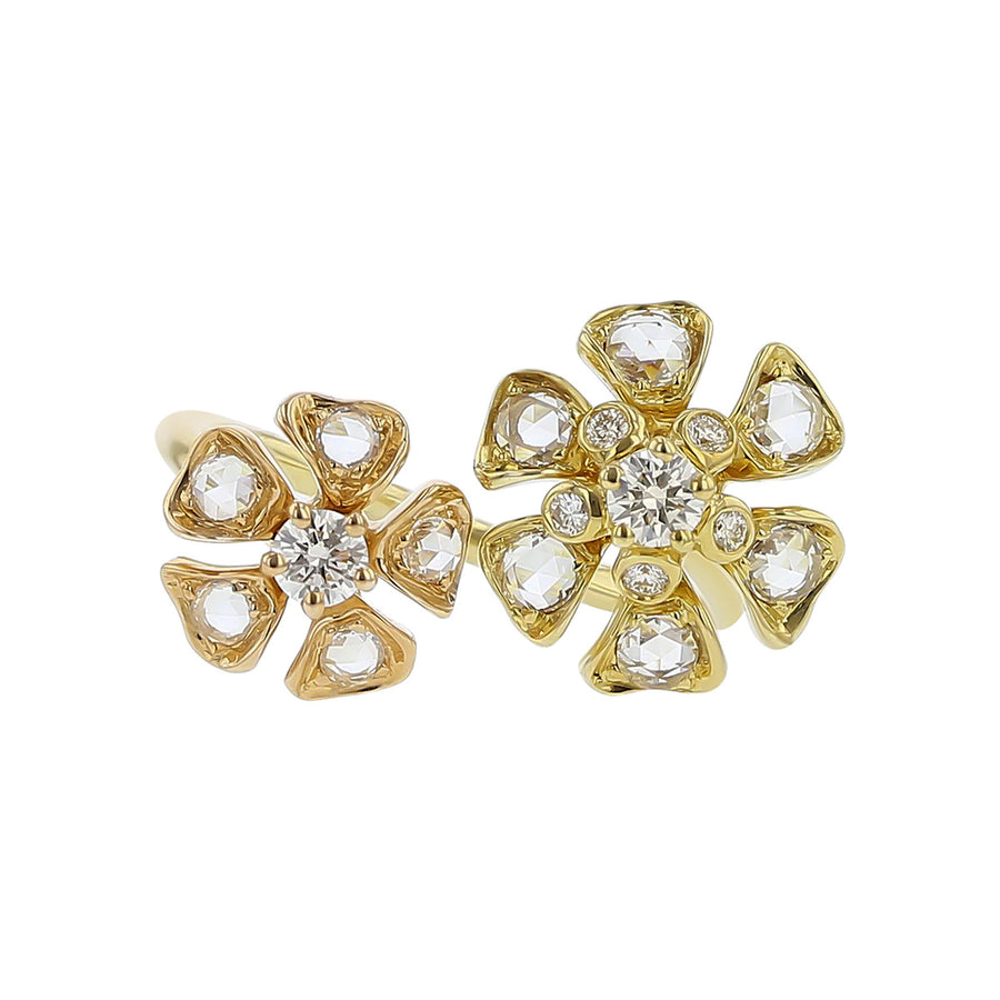 Maria Canale 18K Gold Diamond Flower Ring