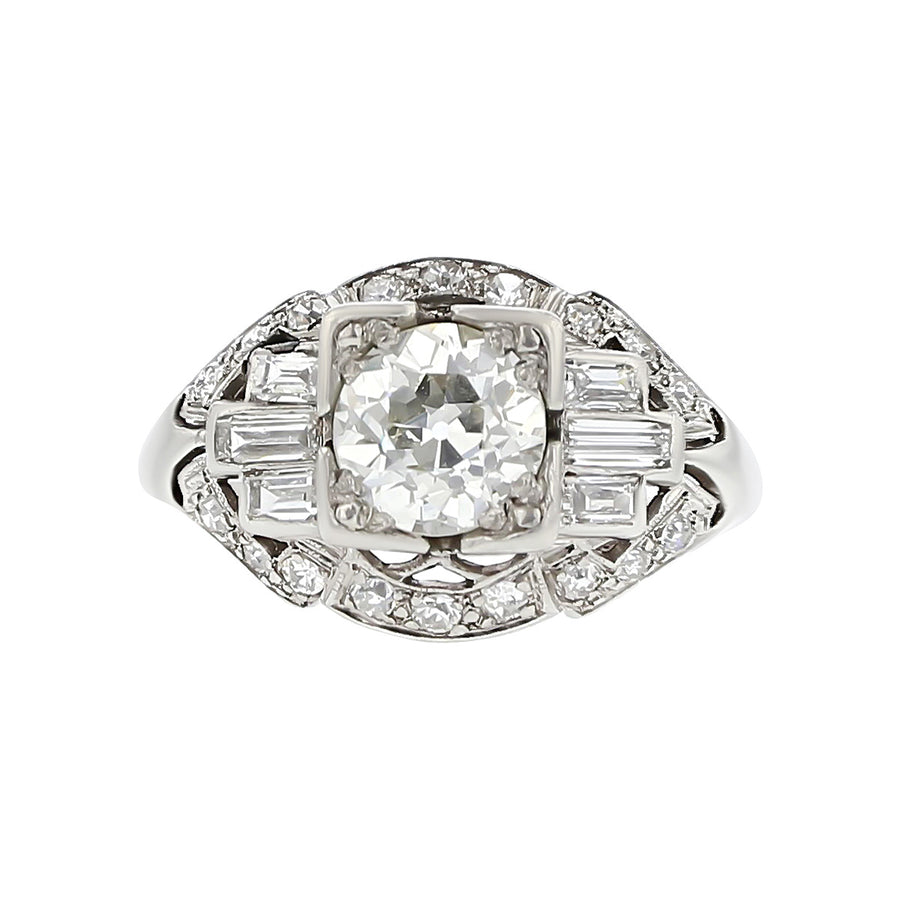 Mid-century Platinum Diamond Engagement Ring
