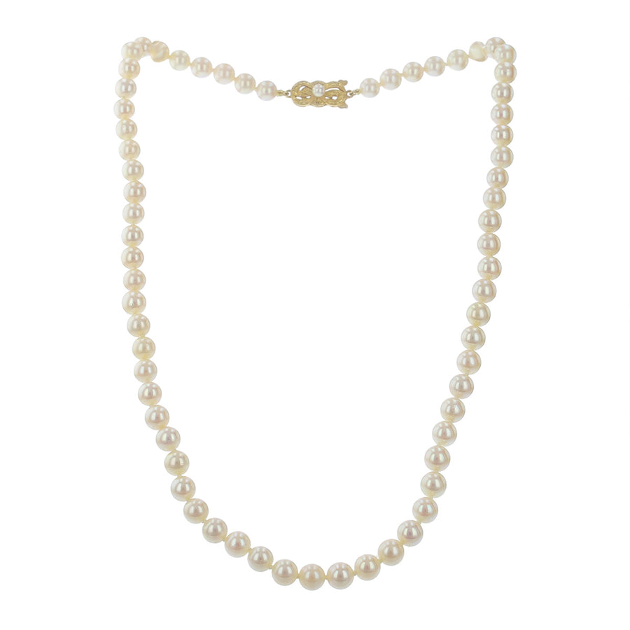 Mikimoto 18-Inch Akoya Pearl Necklace with 18K Gold