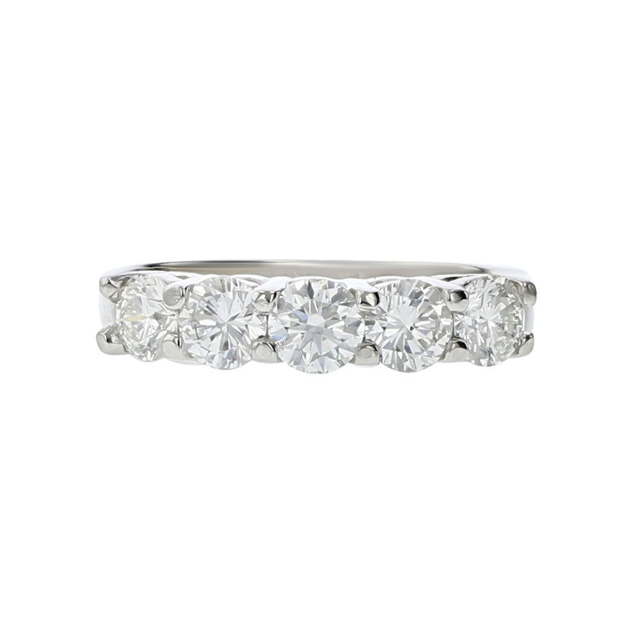 Platinum Brilliant Diamond 5-Stone Wedding Band