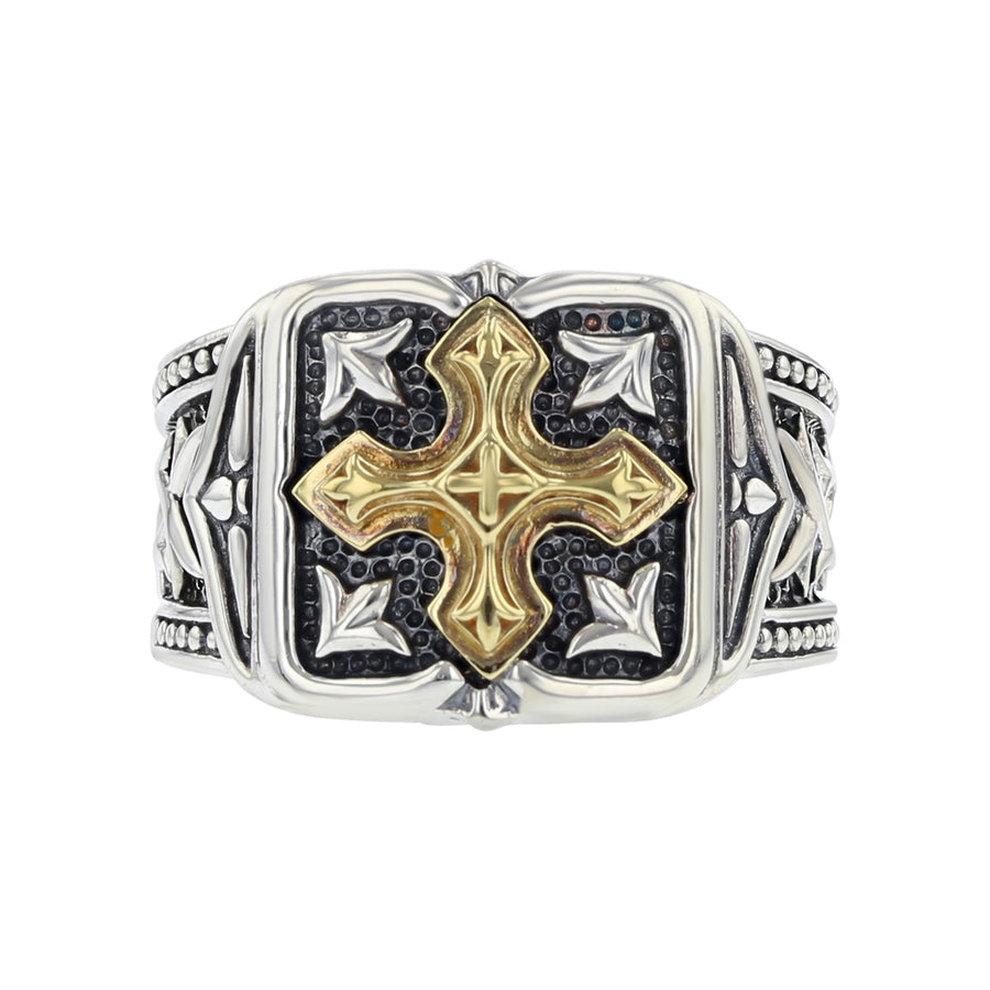 Konstantino 18K Yellow Gold and Sterling Silver Cross Ring
