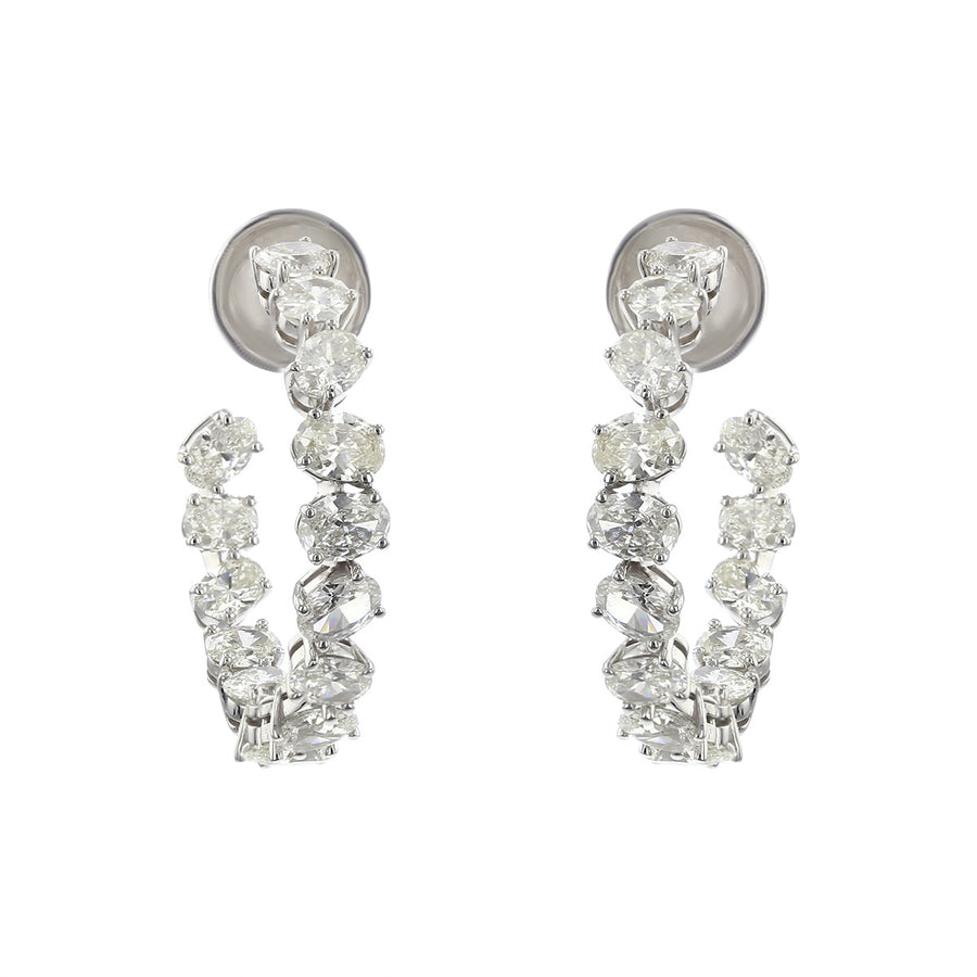Salavetti 18K Gold Diamond Brillante Hoop Earrings
