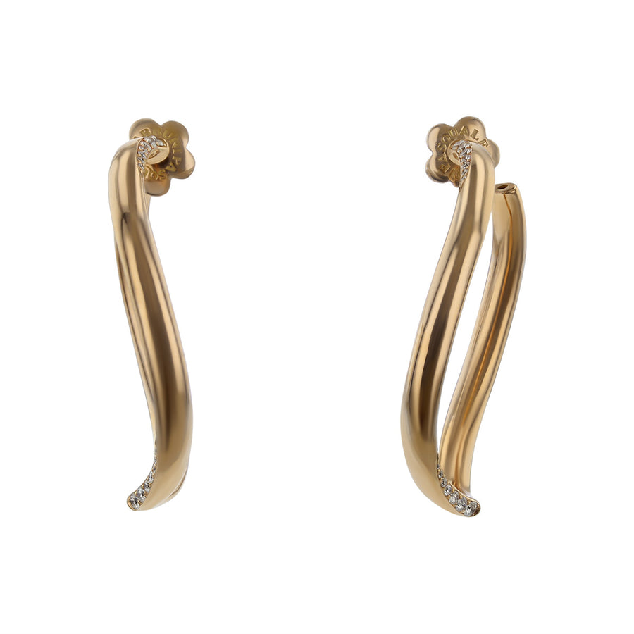 Pasquale Bruni 18K Rose Gold Diamond Hoop Earrings